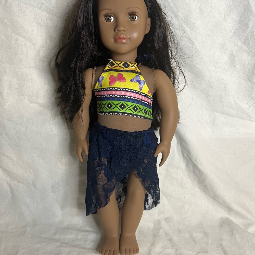 Top and Lace Skirt for 18in Dolls.